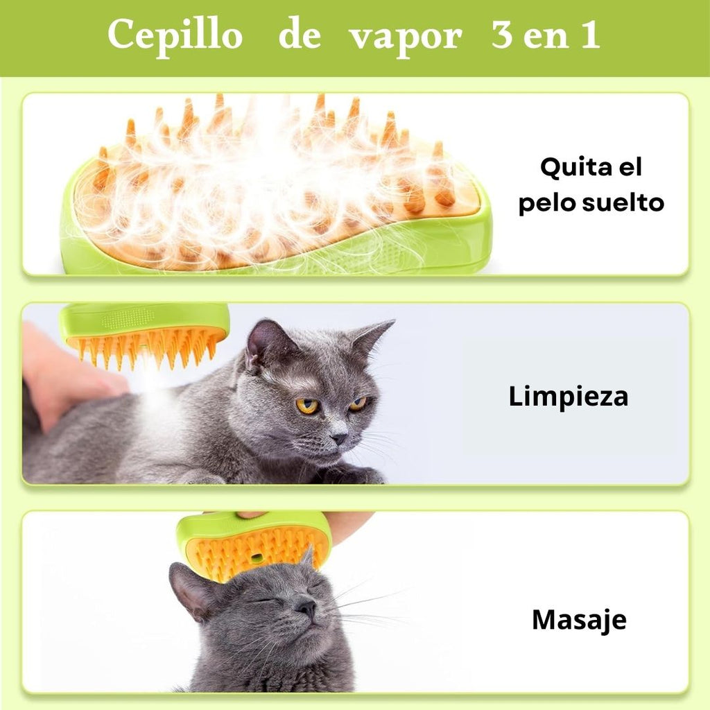 Cepillo de vapor para mascotas eléctrico