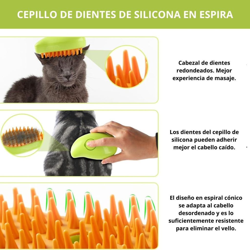 Cepillo de vapor para mascotas eléctrico